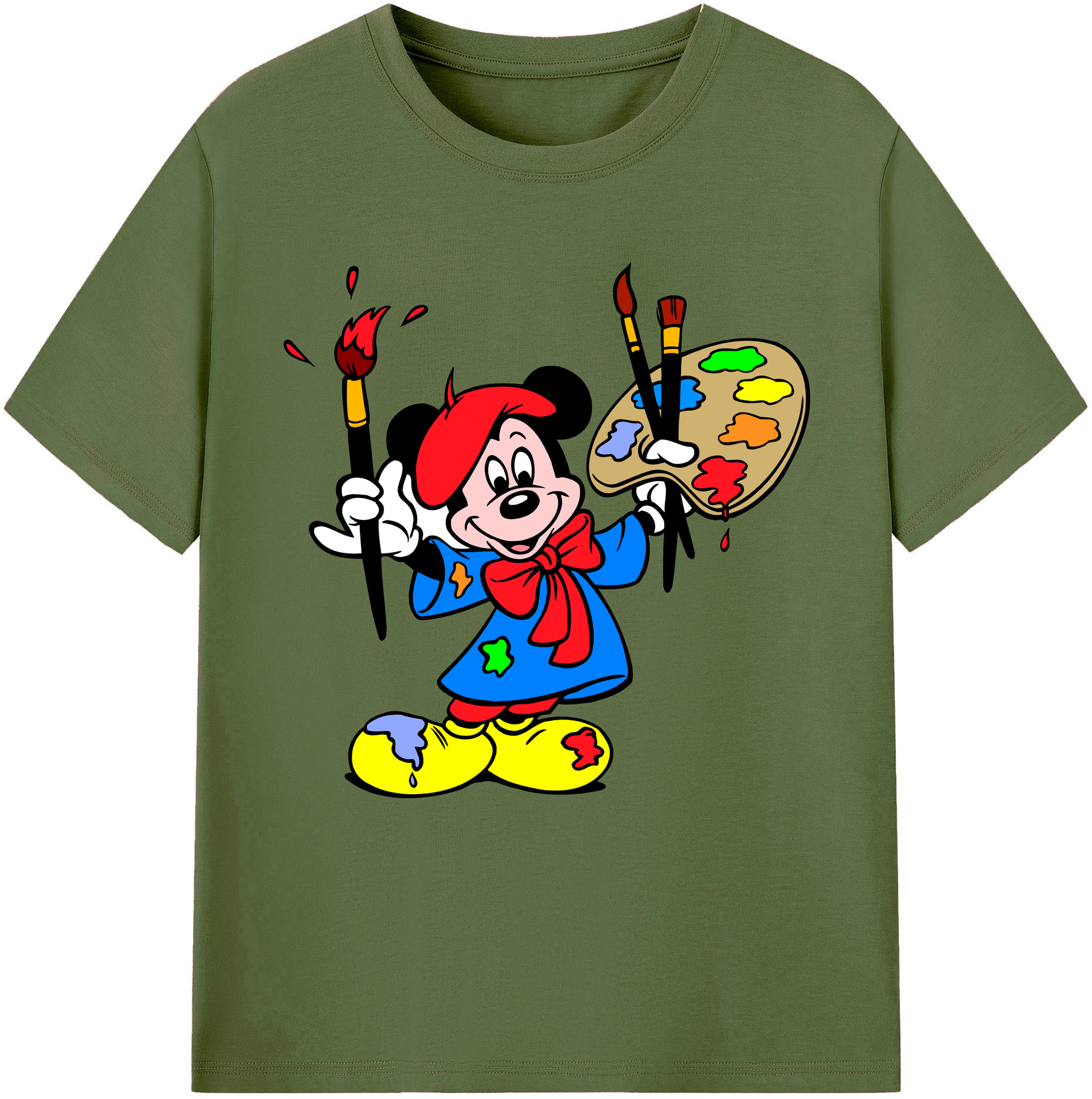 （画像用） ミッキーマウス Mickey Mouse 綿100％半袖Tシャツ（フロントプリント）